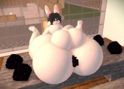 1boy 1femboy 3d anal anthro anthro_on_anthro ass ass_slap assjob big_ass big_penis black_hair black_skin blue_eyes bunny_ears bunny_tail buttjob cum cum_inside doggy_style enderman femboy glasses hb_(hb_the_ender) hbtheender huge_ass huge_thighs male male/femboy minecraft penis penis_in_ass plap plap_(sound) red_eyes sound stemingbunbun_(character) tagme video white_skin