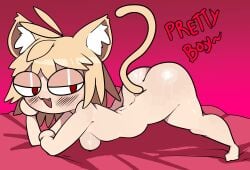 1girls animal_ears antenna_hair anthro ass ass ass_up blonde_hair blush breasts cat_ears cat_tail cleavage female melty_blood meweeze neco-arc nipples nude open_mouth pantyhose red_eyes semen sex short_hair small_breasts smile solo_focus tail tsukihime