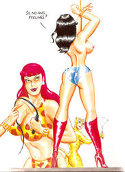 3girls bondage cave_girl cavegirl cavewoman cheetah_(dc) dc dc_comics female female_only giantess giganta joe_gravel lasso_of_truth multiple_girls priscilla_rich size_difference white_background wonder_woman wonder_woman_(series)