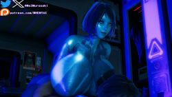 blue_body blue_eyes cortana cowgirl_position halo halo_(game) halo_(series) honey_select_2 huge_ass huge_breasts illusion_soft murasakio_(artist)