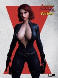 areola areolae black_widow_(marvel) breasts female hent92 large_breasts marvel revealing revealing_clothes superhero superheroine