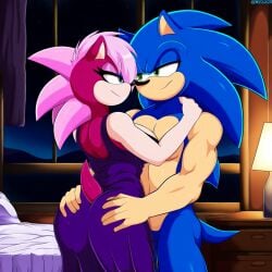 ai_generated ass blue_body breasts female green_eyes incest magenta_fur male male/female pink_hair sex sonia_the_hedgehog sonic_(series) sonic_the_hedgehog sonic_the_hedgehog_(series) sonic_underground straight veiny_penis