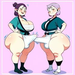 2futas ai_generated amity_blight ass ass big_ass big_breasts big_butt breasts erection erection_under_clothes erection_under_loincloth fundoshi fundoshi_futanari fundoshilover101 futanari happi_(clothing) huge_ass huge_breasts huge_butt loincloth sarashi tabi_socks the_owl_house yamathegod_(style)