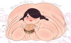 bbw belly big_ass big_belly big_breasts blush breasts burger burping chubby_cheeks curvy eating fat fat_ass fat_belly fat_butt fat_folds fat_rolls fat_thighs fat_woman female female_only food gluttony huge_ass huge_belly huge_breasts huge_thighs large_ass large_belly large_breasts large_thighs messy morbidly_obese morbidly_obese_female naked nickgam1_(artist) nickgam_(artist) nude obese obese_female overweight overweight_female slob ssbbw stomach_noises stuffing text thick_arms thick_thighs