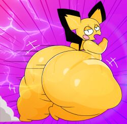 1boy anthro big_ass big_butt femboy huge_ass huge_butt hyper_ass large_ass male massive_ass pichu pokémon_(species) pokemon running senor9 shortstack sweat thick_ass thick_thighs wide_hips