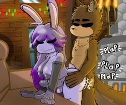 1boy 1futa doggy doggy_(piggy) furry futanari male male_on_futa piggy_(game) purple_bunny purple_bunny_(piggy) purplebunny roblox roblox_game tagme twitter_user_oc woflgame