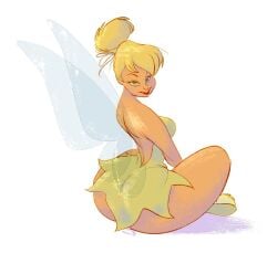 ass ass_bigger_than_torso bare_back big_ass big_butt big_thighs blonde blonde_female blonde_hair bottom_heavy bottomless bottomless_skirt bubble_butt disney disney_fairies fairy fairy_wings fat_ass fat_thighs green_eyes hair_bun huge_ass huge_thighs lard_ass legs lipstick looking_back looking_over_shoulder massive_ass pawg peter_pan_(disney) pixie plump plump_thighs sitting slb smug solo thunder_thighs thunderthighs tinker_bell white_background wide_ass wide_hips