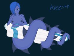 1girl 1girls alien alien_girl alien_humanoid animated arozura_(artist) artist_name artist_signature big_boobs big_breasts blue_eyes blue_hair boobs breasts color colored female female_focus gargantuan_leviathan giantess gif macro nipples purple_body purple_nipples signature subnautica tagme vehicle