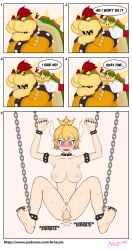 1girl 1girls arozura_(artist) artist_name artist_signature big_boobs big_breasts boobs bowser bowsette breasts chained chains color colored comic dialog female hairy_pussy humor humour mario mario_(series) new_super_mario_bros._u_deluxe nintendo painted_nails pussy rule_63 signature super_mario_bros. tagme text thick_thighs thighs vagina vaginal vaginal_penetration vibrator vibrator_in_pussy