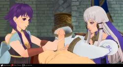 1boy 2girls 3d ffm_threesome fingerjob fire_emblem fire_emblem:_the_sacred_stones fire_emblem:_three_houses grey_hair handjob light-skinned_female light-skinned_male light_skin long_hair lute_(fire_emblem) lysithea_von_ordelia medium_hair mikey_obscurest multiple_girls multiple_handjob nintendo open_mouth pink_eyes purple_eyes purple_hair smile threesome twintails two-handed_handjob