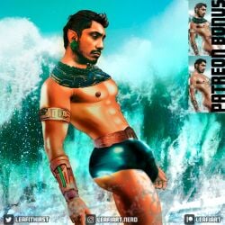 actor big_bulge bulge celebrity hispanic hispanic_male huge_bulge in_character in_water latino leafithirst male male_only marvel marvel_cinematic_universe melanin muscles muscular muscular_male namor native_american_male ocean shirtless_male tenoch_huerta underwear underwear_only water