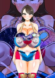 erect_nipples huge_breasts kirino_ichika solo_female ubikitas ultraman_(franchise) ultraman_decker wrestling_outfit