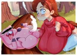 1animal 1girls :>= aged_up animal_genitalia animal_penis balls big_balls big_breasts blush blushi_0 breasts brown_hair censored censored_penis cum cum_on_face cumshot ejaculation eye_contact gravity_falls huge_breasts long_hair looking_at_viewer mabel_pines penis pig pig_penis size_difference smaller_male surprised sweat testicles waddles zoophilia