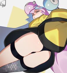 1girls absurd_res ass blue_hair female female_only iono_(pokemon) l4wless long_hair looking_at_viewer narrowed_eyes nintendo pink_hair pokemon pokemon_sv solo very_long_hair viewed_from_below wide_sleeves yellow_eyes