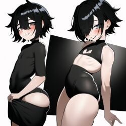 2boys ai_generated ass black_hair gay goth smesh_(artist) trap