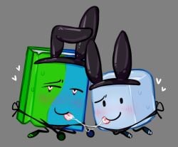 battle_for_dream_island book_(bfdi) critterscrawl ice_cube_(bfdi) lesbian lesbian_kiss object_show object_shows tagme