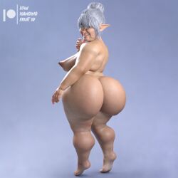 1girls 3d areolae bar bedroom_eyes big_ass breasts bun_hair daz3d dazstudio dilya_farlee_(lhf3d) elderly_female elf elf_ears elf_female fantasy feet gilf glasses granny gray_hair large_ass large_breasts looking_at_viewer lowhangingfruit3d_(artist) mature mature_female nipples nude old older_female pinup pointy_ears sagging_breasts solo solo_female solo_focus thick_ass wide_hips