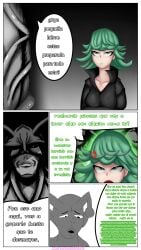 1boy 1girls angry angry_face big_penis christian2005am dress female male one-punch_man sad shitpost short_hair small_breasts tatsumaki text woman_in_suit