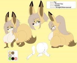 absurd_res anus ass big_ears big_tail breasts busty_feral canid canine expressions fan_character fay_(fennythefox) feet female fennec feral fluffy fluffy_tail fox genitals hi_res mammal model_sheet moody nipples pussy semi-anthro smile smirk solo tail the_chaos_creatures