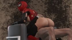 1girls 3d ass ass_out big_ass clothed_sex cowgirl_position dat_ass fat_ass female ickysticky light-skinned_male male marvel mayday_parker mc2 penetration sex sideboob spider-girl spider-man_(series) straight superheroine tight_clothing torn_clothes