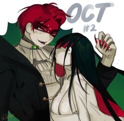 big_breasts bite_mark breast claws countryhumans countryhumans_girl indonesia_(countryhumans) safe shizkayo singapore_(countryhumans) vampire