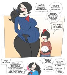 1boy 1girls alternate_hair_color alternate_hairstyle anthro big_belly big_breasts black_hair breasts comedy comic_page daydream dialogue english_text female female_pokemon funny gardevoir goth goth_girl hair_over_one_eye huge_breasts humor long_hair male milf mother_and_son nintendo pokémon_(species) pokemon pokemon_(species) pregnant pregnant_belly pregnant_female ralts redditoir round_belly saltyxodium short_hair text vaporeon_copypasta white_body white_skin wholesome