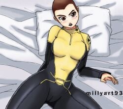 brianna_hildebrand deadpool deadpool_(film) female marvel marvel_comics millyart93 negasonic_teenage_warhead spandex spandex_suit