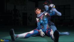 2girls 3d animated blizzard_entertainment bodysuit captured catfight d.va defeat defeated defeated_heroine drugged eyes_rolling_back female female_focus humiliation knocked_out large_breasts limp mindless molestation moxamus no_sound overwatch parted_lips passed_out ragdoll sexfight shorter_than_30_seconds skin_tight skinny skinsuit slim submissive submissive_female thick_thighs thighs unconscious video video_games virt-a-mate virtamate widowmaker wrestling