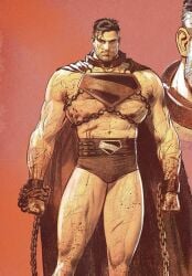 1boy black_hair clark_kent dc dc_comics fit_male fut kryptonian light-skinned_male male male_only muscular muscular_male slave slave_collar slave_outfit superhero superman superman_(series)