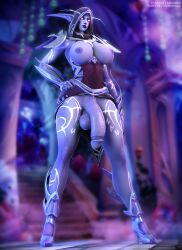 1futa 3d balls big_balls big_breasts blizzard_entertainment chaossu3d first_arcanist_thalyssra flaccid futa_only futanari huge_cock nightborne penis self_upload smile smirk solo standing thalyssra warcraft world_of_warcraft