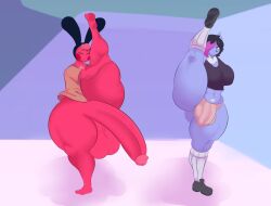 2futas abby_(nicolaowo) absol anthro anthro_only big_breasts big_penis breasts furry futa_only futanari huge_cock painty_sketch penis pokémon_(species) pokemon pokemon_(species) thick_thighs wide_hips