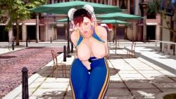 1girls 3d 3d_(artwork) accidental_exposure ass big_breasts blush breasts breasts_out breasts_out_of_clothes breasts_outside capcom chun-li clitoris effineffer embarrassed enf exposed_pussy female female_only human innie_pussy large_breasts legs light-skinned_female nipples outdoors outside public public_exposure public_indecency pussy ripped_clothing shaved_crotch shaved_pussy street_fighter street_fighter_alpha street_fighter_v thick_thighs torn_open_top wardrobe_malfunction worried worried_expression