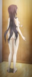 accurate_art_style ass back_view breasts brunette completely_naked completely_naked_female completely_nude completely_nude_female dark_hair female female_focus female_only hair_down infinite_stratos long_hair naked naked_female nude nude_female screencap screenshot screenshot_edit shinonono_houki shower shower_room showering standing steam stitched third-party_edit wet