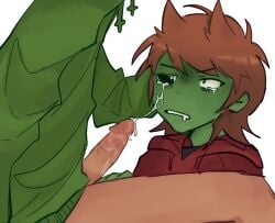 crying cum drooling edd_(eddsworld) eddsworld eye_fucking eye_penetration male male_only skull_fucking tord_(eddsworld) zombie