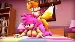 3d amy_rose animated anthro anus ass balls bed bedroom blue_eyes book bookshelf breasts dick duo female female_penetrated fox fur furry furry_only green_eyes hedgehog male male/female male_penetrating male_penetrating_female mp4 naked nipples no_sound nude penis pussy sex short_playtime sonic_(series) sonic_the_hedgehog_(series) straight tagme tail tails thighs vagina vaginal vaginal_penetration vaginal_sex video wector