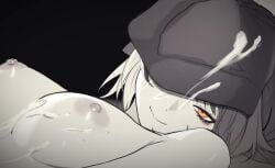 1girl 1girls 2d 2d_animation ambiguous_penetration animated bedroom_eyes big_breasts black_background black_hair boobs breasts cum cum_on_body cum_on_breasts cum_on_face cum_on_hat cumshot female goth goth_girl greyscale hat heuumh hololive hololive_english hololive_english_-advent- longer_than_30_seconds lying lying_down lying_on_back mascara multicolored_hair nipples sex shiori_novella shorter_than_one_minute smile smiling solo_focus sound sound_effects sunset_skyline sunsetskyline tagme two_tone_hair video virtual_youtuber white_hair yellow_eyes