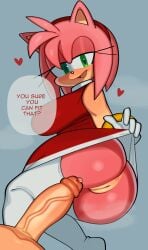 amy_rose anon big_penis fiinel horny_female no_panties presenting_hindquarters