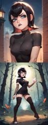 ai_generated anal anal_sex anthro anthro_penetrating bangs black_hair comic_panel cum gaping gaping_anus hotel_transylvania huge_cock large_penis mavis_dracula raped raped_by_monster story vampire werewolf