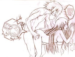 1boy 1girls against_wall ass big_breasts blush breasts crack_pairing cum cum_in_pussy cum_in_uterus cum_inside female from_behind grin hand_on_belly human hyuuga_hinata long_hair male monochrome naruto nipples open_mouth penetration penis sasuke_uchiha sex sketch smile spread_legs straight straight_hair tabe-chan uncensored uterus vaginal_penetration x-ray