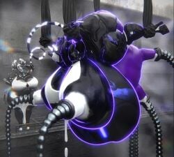 bbw big_ass big_breasts breasts bubble_butt cleavage cow_print female huge_ass huge_breasts lactating lactation nokra_(warframe) overweight qzk_forte saryn_(warframe) tagme thick_thighs transformation warframe weight_gain wide_hips