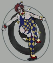 big_breasts bluesky_username breasts clown clown_costume clown_girl clussy honkah honkah(timinxiz) honkah_the_clown knife knife_play pinup tits_out zombifiedpanda.bsky.social