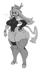 1girls anthro antlers armwear big biped blue bottom_heavy bottomless bottomless_anthro bottomless_female bovid bracelet breasts capelet caprine clothed clothing covered_navel crotch_tuft curvy_figure ears eigaka elbow_gloves eyebrows eyes female fingerless_gloves floppy_ears gloves goat hair hand_on_hip handwear hi_res horn huge_hips huge_thighs hybrid hyper hyper_hips hyper_thighs jewelry lagomorph legwear leporid long long_hair lop_ears mammal navel pseudoregalia rabbit signature small_waist solo sybil_(pseudoregalia) tagme tail tail_tuft thick_eyebrows thick_thighs thigh_highs tuft wide_hips
