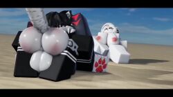 1boy 2girls 3d animated anus areolae ass balls breasts creampie cum cum_inside cum_leaking cumshot funkycatboys kemonocatguy khun_(quitynep) kraxxcat mating_press nipples outdoors penis roblox robloxian sex shorter_than_30_seconds sound straight tagme threesome video