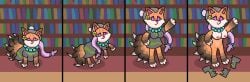 absurd_res anthro book breasts canid canine clothing felidflora female feral flower forest fox hair hat headgear headwear hi_res jewelry library magic mammal necklace plant shirt solo topwear transformation tree viva_vixen