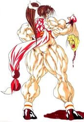 ass biceps extreme_muscles fatal_fury female human king_of_fighters mai_shiranui muscle muscles muscular purukogi snk