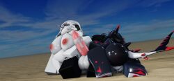 1boy 2girls 3d after_sex areolae ass balls breasts cum female funkycatboys kemonocatguy khun_(quitynep) kraxxcat male nipples outdoors penis pussy roblox robloxian tagme thighs