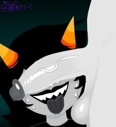 1boy 1boy1girl 1girls 2d accurate_art_style alien alien/human alien_girl alien_humanoid big_balls big_penis black_hair black_lips black_lipstick black_shirt black_tongue cant_see_the_haters digital_media_(artwork) female gray_body grey_body grey_skin homestuck homestuck_troll horns human_male male ms_paint_adventures orange_horns penis penis_on_face penis_over_eyes penis_over_face pixel_art png rhy-c self_upload sharp_teeth short_hair sweat sweatdrop sweating sweaty terezi_pyrope tongue tongue_out uncensored vein watermark