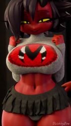 3d 3d_animation 9:16 animated big_breasts black_skirt bouncing_breasts breasts demon demon_girl dividebyzero female grey_panties grey_shirt helluva_boss huge_breasts millie_(helluva_boss) mp4 music music_video sfw shorter_than_30_seconds skirt solo sound tagme tiktok vertical_video video