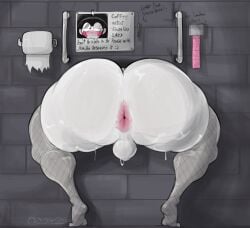 1male anus anus_focus ass_focus ballsack big_cheeks coffee_(just_coffee) fishnets gay gay_male inminent_sex just_coffee massive_ass tagme