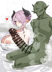 1girls big_breasts big_penis female goblin goblin_male granblue_fantasy horn/wood narmaya_(granblue_fantasy) tagme